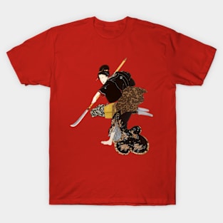 Samurai Woman with Naginata - Shogun T-Shirt